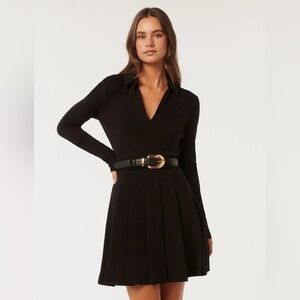 Forever New Elegant Black Belted Dress